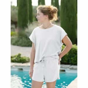 Ensemble Tee-Shirt et Short Coton DOLCE VITA Écume - Vent du Sud