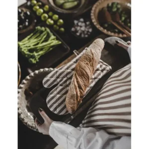Gant de Cuisine à Rayures Marron