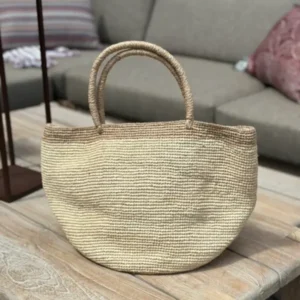 Sac en Raphia Matou Naturel et Thé - Sovani