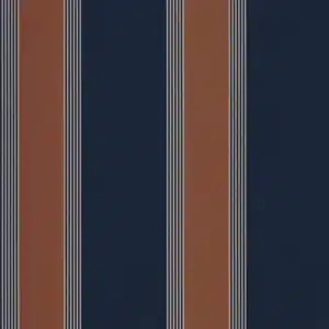 Papier Peint AUTEUIL Marine-Rouille - Maison Casamance