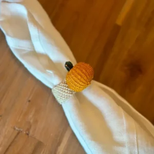 Rond de Serviette en Raphia Mandarine