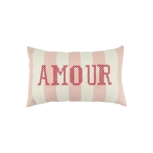 Coussin Trattoria "Amour" Rose | Jolies Trouvailles