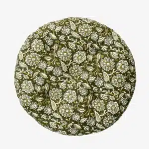 Coussin de Chaise Rond, Différents motifs | Madam Stoltz - Fleurs Kakies