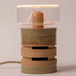 Lampe en Céramique artisanale PARALUME Roux et Beige