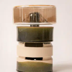Lampe en Céramique artisanale PARALUME Blanc et Vert fumé