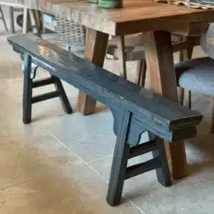 Banc Laqué Vert en Vieux Bois de Pin