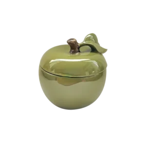 Boîte Pomme en Faïence Kaki