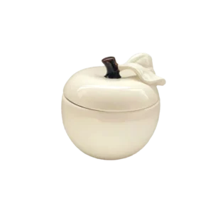 Boîte Pomme en Faïence Sable