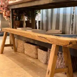 Banc ancien en orme Yun