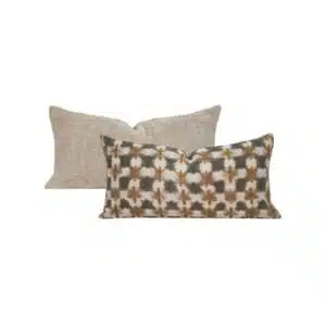 Coussin en velours et lin ZIA RIMBAUD 30x60 cm