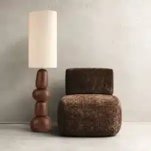 Fauteuil en Velours côtelé FLORE Marron