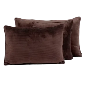 Housse de Coussin Velours Côtelé HAMBOURG Ganache - Haomy