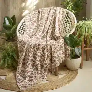 Plaid Gaze de Coton Imprimée SANA - L'Effet Papillon