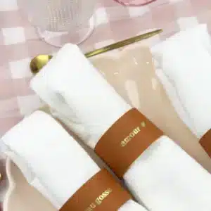 Rond de Serviette en Cuir à Message - Amour