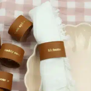 Rond de Serviette en Cuir à Message - Bichette