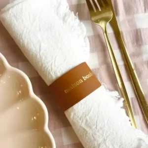 Rond de Serviette en Cuir à Message - Maison Bonheur