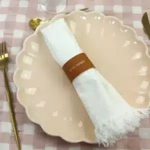 Rond de Serviette en Cuir à Message - Mon Coeur