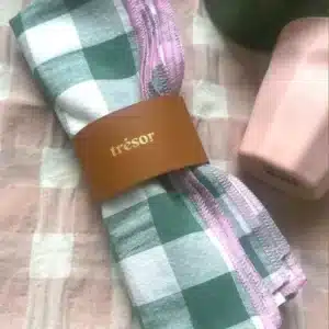 Rond de Serviette en Cuir à Message - Trésor