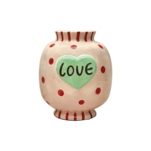 Vase Love rose en faïence