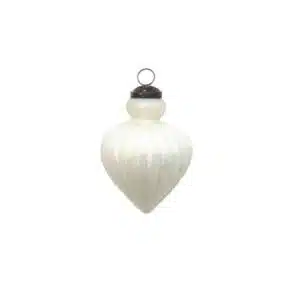 Boule de Noël Blanche en Verre -Décoration de Noël 6GL3679