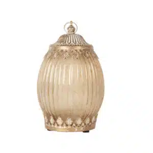 Lanterne LED en verre Beige | Jolies Trouvailles - Allongé