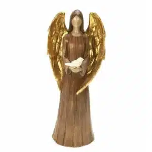 Ange avec Colombe Marron et Or