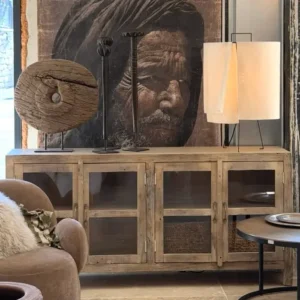 Buffet Vitré 4 portes en Bois recyclé MANGA