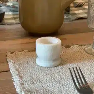 Coquetier en Marbre Blanc