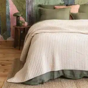 Couvre Lit Coton Matelassé ZOLA Sable - L'Effet Papillon