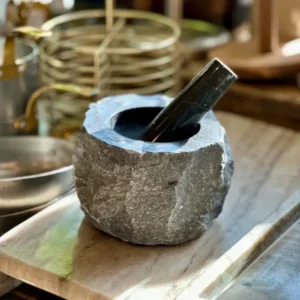 Mortier et Pilon en Pierre Gris