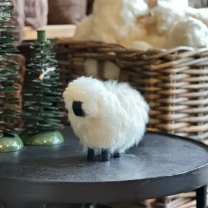 Mouton Décoratif en Laine - Noir Mini
