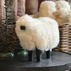 Mouton Décoratif en Laine - Noir T2