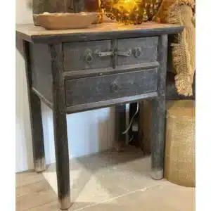 Console Noire Rustique 3 Tiroirs
