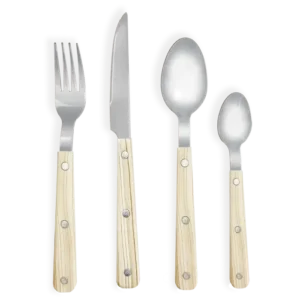 Set 4 Couverts façon bois MARCEL - Bois blanc