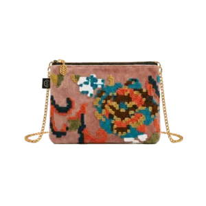 Trousse en Velours avec Chaîne KENDALL Mocaccino - Haomy