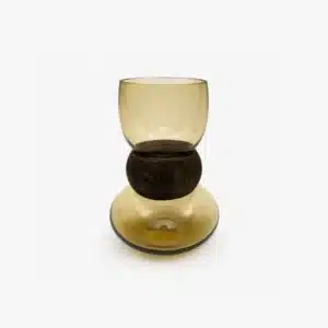 Vase en Verre et Bois Ambre RING 23