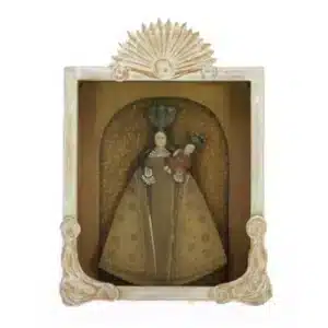 Cadre Boîte Vierge à l'Enfant Marron